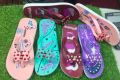 PVC Multicolor Printed ladies flat slipper