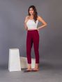 Gaunya Fashions 95 Cotton & 5 4-way Lycra Plain pocket style maroon straight pant