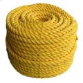 Twisted yellow polypropylene rope
