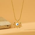 18K Gold Plated Eye Inlay Zircon Pendant Necklace