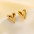 Momentane Jewels LLP stainless steel 18k gold plated heart ear studs