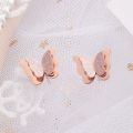 Momentane Jewels LLP stainless steel butterfly 18k rose gold plated ear studs