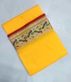 Yellow Solid Men Silk Dhoti