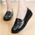 Black Ladies Leather Casual Shoes