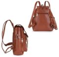 Brown Plain ladies travel leather backpack