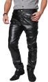 Black Plain mens leather pant