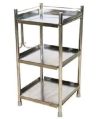 Stainless Steel Polished Rectangular Grey Plain Bedside Table