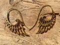Glossy Feather Brass Earrings