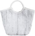 Chindi White & Sliver Plain white silver hand woven bag