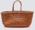 TRIPLE JUMP SMALL TAN WOVEN LEATHER BAGS