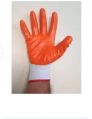 White Orenge nitrile dipped gloves