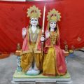 Multicolor Traditional Marble Ram Sita Statue