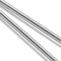 Polished. Round Grey Stainless Steel Threaded Rods