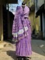 Striped majestic purple saree