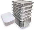 Silver aluminium foil container