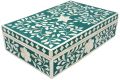 Square Rectangular Available in Many Colors Carved Bone Jewellery Boxes