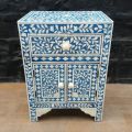 Bone Inlay Carved Side Tables