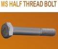 Half Thread Mild Steel Silver Bolt