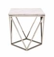 Steel Squre Table With Marbel Tob