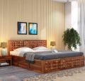 Sheesham Wood Polished Brown Panchveni Wooden Bedroom Bed