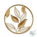 370 mm Beautiful Style Gold Leaves Wall Art Metal Ring