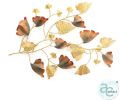 Zinger Grandeur Gold and Copper Leaves Branch Metal Wall Art