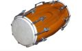 Yellow Brown indian musical wooden dholak