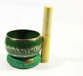 Tibetan Brass Singing Bowl Hammered with Cushion and Wooden