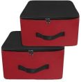2 Pcs Combo Black & Red Nylon Wardrobe Storage Bag