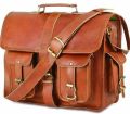 Brown Plain leather briefcase bag