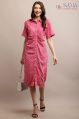 Rayon Pink Printed dress designer