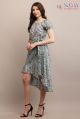 Rayon Grey Printed Balloon sleeves Floral Stitched Indo Western Dresses