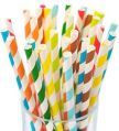 Multicolor Round Printed paper straw