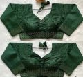 Green Coloured Heavy Milan Silk Embroidered Blouse