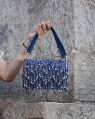 Ladies Blue Nova Flap Clutch Bag