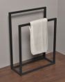 Iron Powder Coated Black Plain Bath Towel Stand