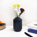 Midnight Blue Chiseled Flower Vase Medium