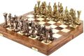 Brass Chess Set With Wooden Board