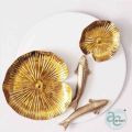 Artact Metal Golden And White 270 mm fortune pond fish lotus leaf wall art disc