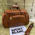 mont black taen Leather Duffel Bags
