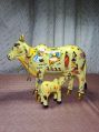 Ceramic Kamadhenu Cow Calf Statue