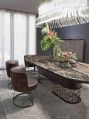 Marble Oval Dining Table Set