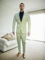 Mint Green Mink Fabric Suit for Rental