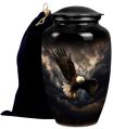 Eagle Flying Design Ash Urn with Velvet Bag