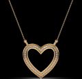 LNP-08 Open Heart Diamond Pendant Necklace