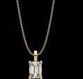 LNP-17 Solitaire Emerald Diamond Pendant Necklace