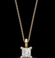 LNP-32 Solitaire Princess Diamond Pendant Necklace