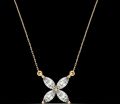 LNP-41 Marquise Flower Diamond Pendant Necklace
