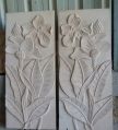 Flower Design Sandstone Carving Wall Panel