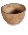 Wood Coated Round Brown Bamboo Bowl